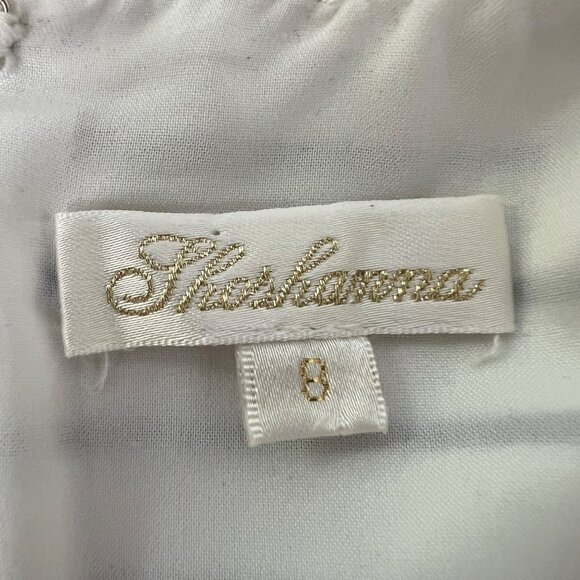 Shoshanna Womens Striped Ruffle Hem Sleeveless Dress Blue White size 8 - Picture 12 of 14